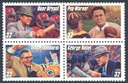 Legendary Football Coaches Mint Block of 4 United States, 1997